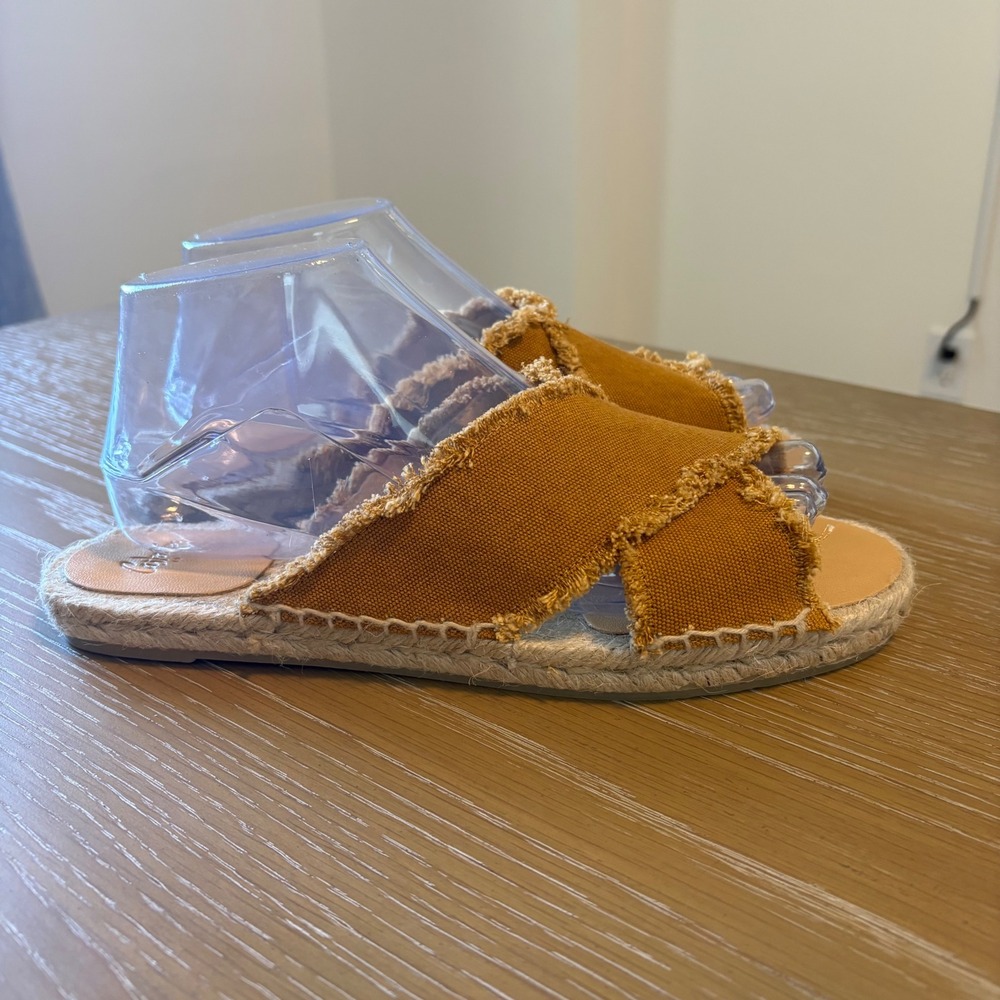 Castaner Palmera Espadrille Mules‎ Brown Canvas Frayed Sandals 39 Spain 8.5
